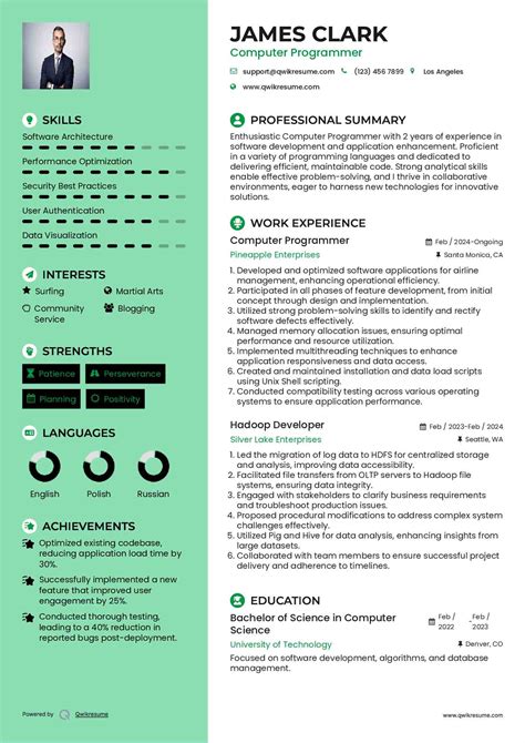 Image result for Computer Programmer Resume