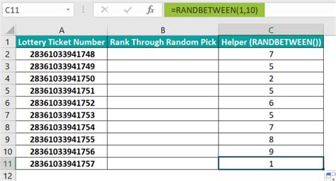 Afbeeldingsresultaten voor Excel Randomize List of Numbers