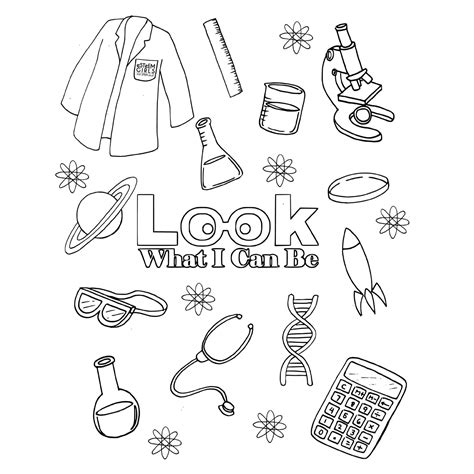 Toradh íomhá ar Science Tools Coloring Sheets