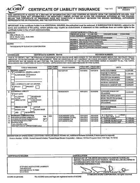 Afbeeldingsresultaten voor ACORD 23 Form