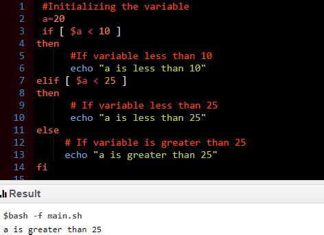 Toradh íomhá ar Elif in Shell Scripting