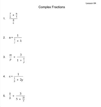 Bildergebnis für Complex Fractions Worksheet Precalculus PDF