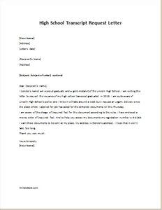 Image result for Transcript of Records Request Letter Sample