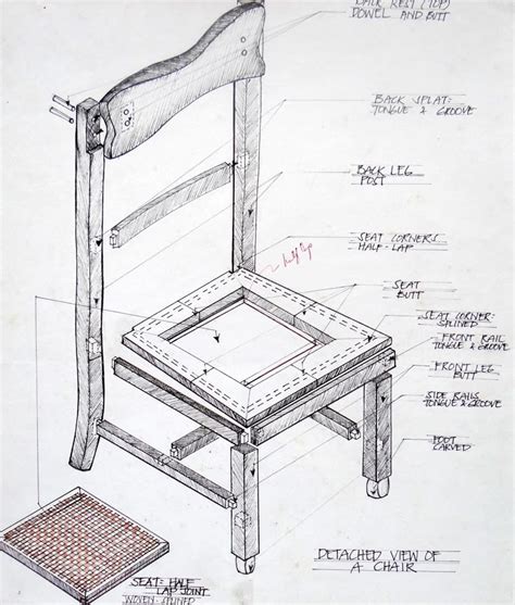 Exploded View Drawing | Exploded view, Drawing furniture, Chair drawing