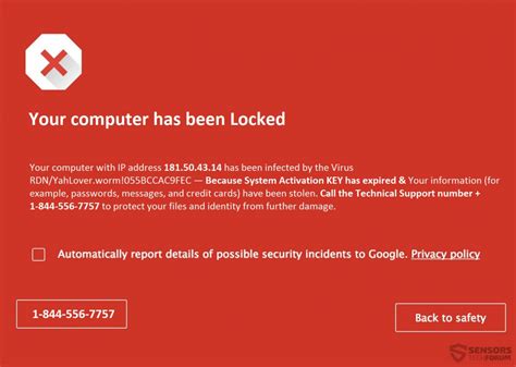 Image result for Browser Lock Tech Support Scam