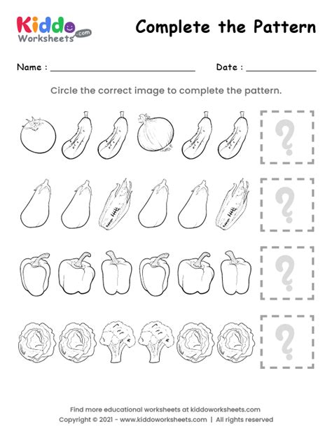 Complete Pattern Free Worksheets に対する画像結果