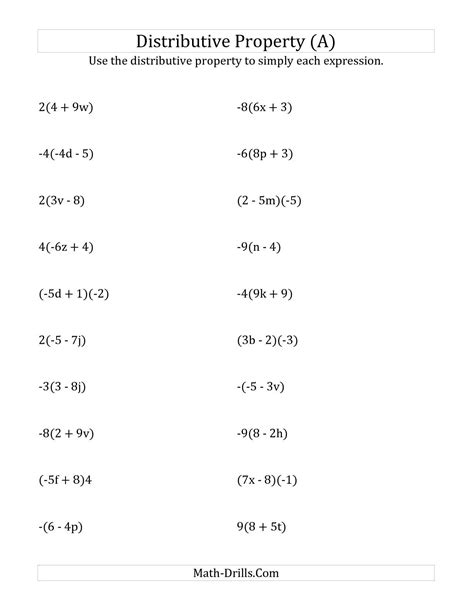 Image result for Distributive Property Worksheet 7th Grade PDF