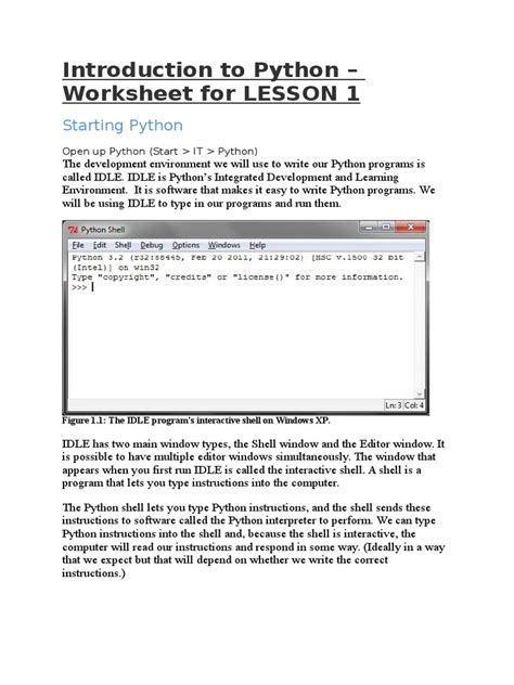Image result for Introduction to Python Worksheet