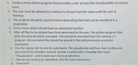 Toradh íomhá ar Question for the Menu Driven Program
