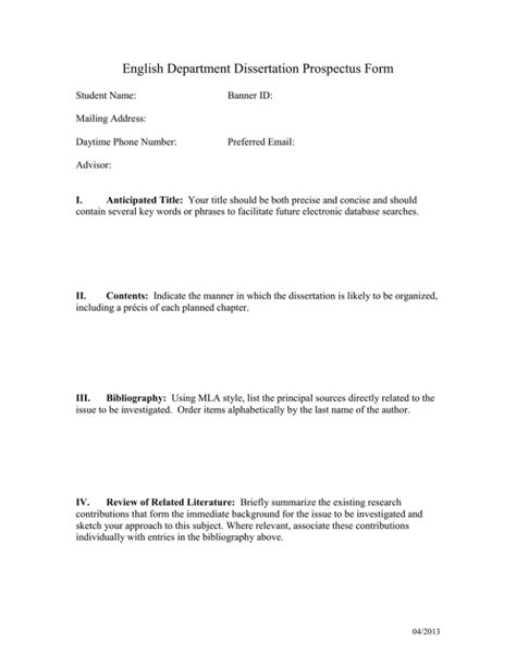 Dissertation Prospectus Examples에 대한 이미지 결과