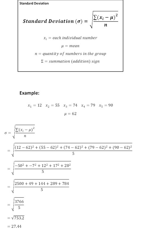 Image result for Standard Deviation Math Examples