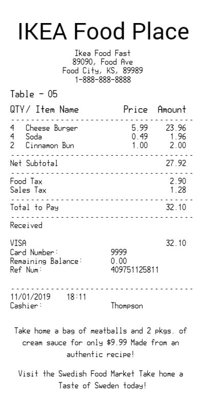 Image result for Receupt Example Fast Food