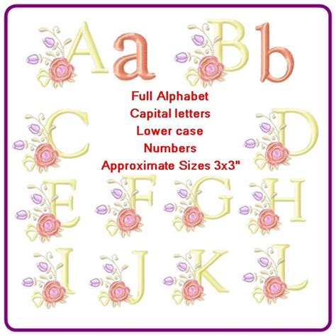 Toradh íomhá ar Machine Embroidery Alphabet Designs