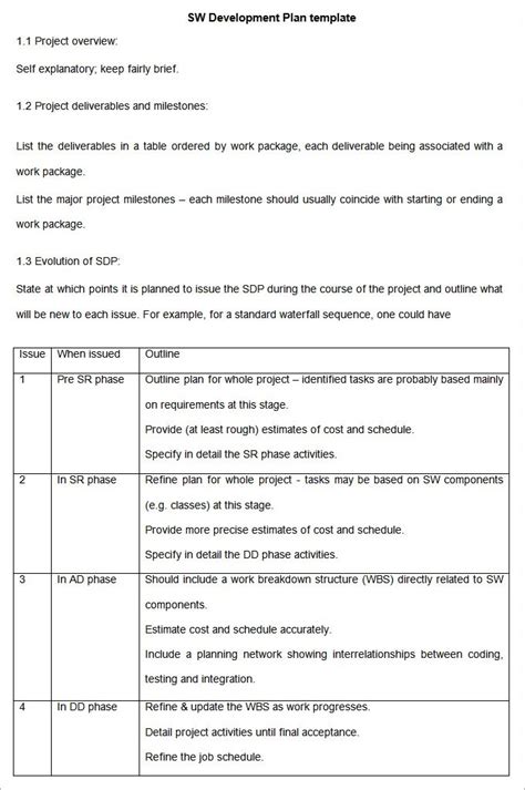 Image result for Software Development Project Plan Template