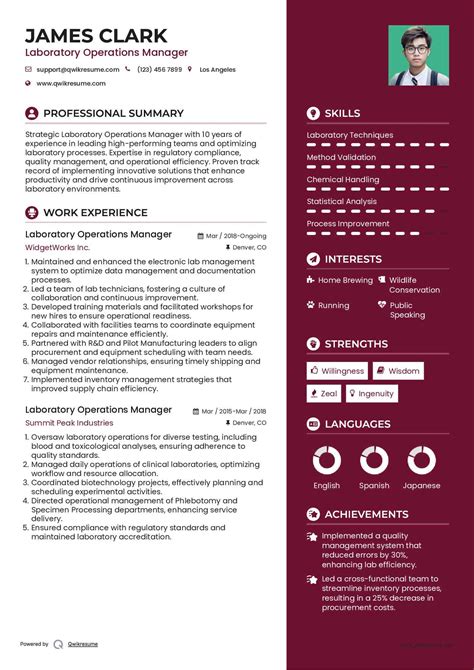 Image result for Lab Operations Manager CV