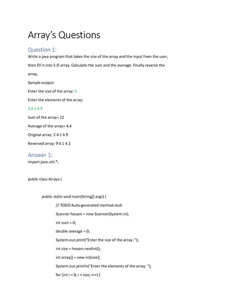 Image result for Array Question in Java