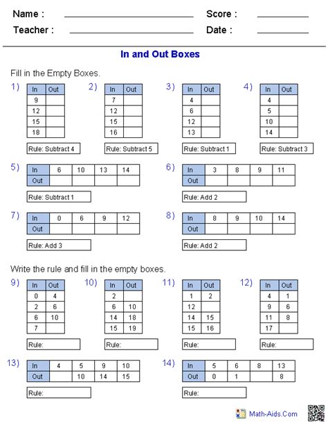 Image result for Input and Output Math Worksheets
