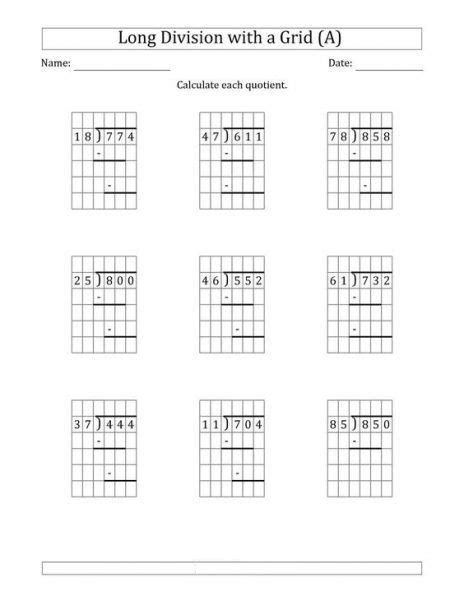 Math Worksheet Adding and Subtracting Long Division に対する画像結果