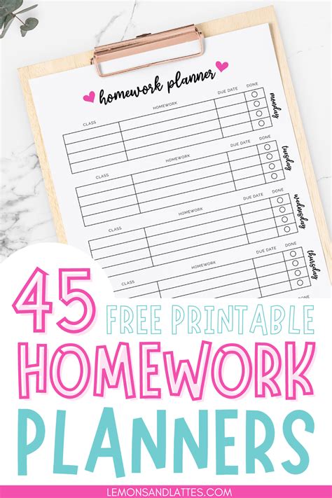 Image result for School Class Homework Planner Printable