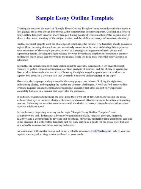 Image result for Sample Outline for Essay