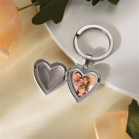 Custom Locket Keychain With Photo, Memorial Keychain, Personalized ...