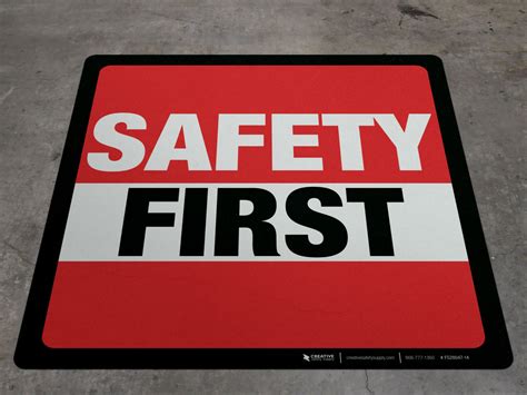 Image result for Safety First Sign Red
