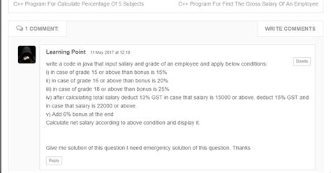 Toradh íomhá ar Gross Salary Java Error