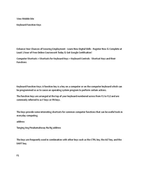 Image result for Printable List of Control Functions for Keyboard