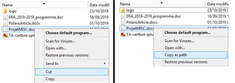 Résultat d’images pour Copy as Path Is Providing Shortened Path