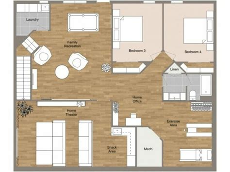 Image result for Finished Basement Layout