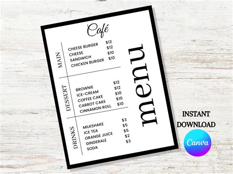 Simple Coffee Shop Menu に対する画像結果