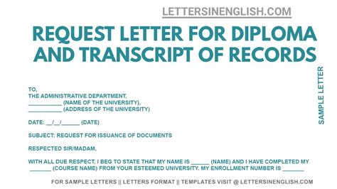 Image result for Sample Letter Requesting for Transcript