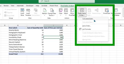 Image result for Add Calculated Field to Pivot Table