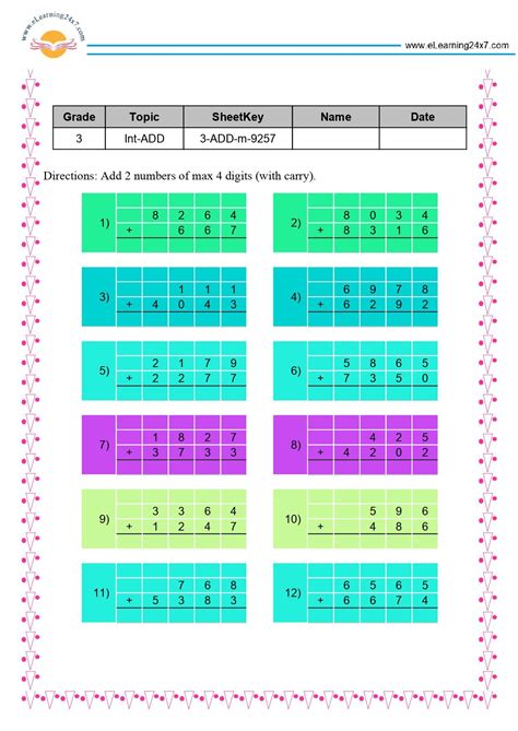 Image result for 3rd Grade Addition Test