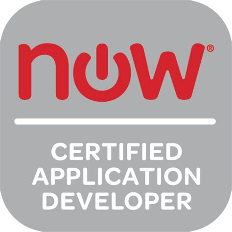 Toradh íomhá ar ServiceNow Developer Certification Logo