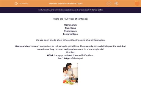 Image result for Identifying Sentence Types Worksheet