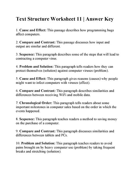 Image result for 7th Grade Text Structure Worksheets