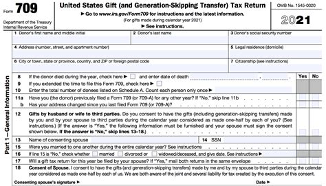 Image result for IRS Form 709 Examples
