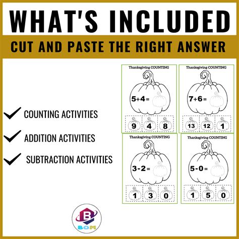 Addition Cut and Paste Pumpkin Worksheet に対する画像結果