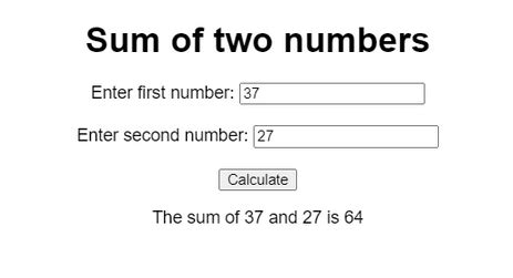 Image result for +JavaScript Number Sum Progarmme