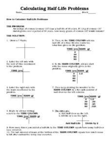 Calculating Half-Life Problems Worksheet に対する画像結果