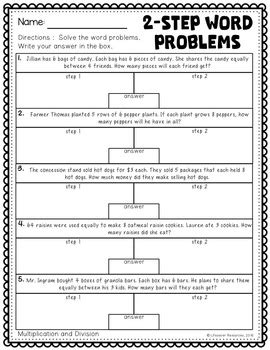 Image result for Two-Step Multiplication and Division Word Problems