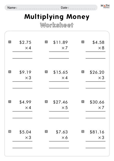 Image result for 3rd Grade Math Worksheets Counting Money