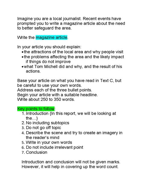 Toradh íomhá ar Magazine Article Writing Examples