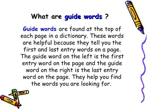 Afbeeldingsresultaten voor Guide Words. Examples