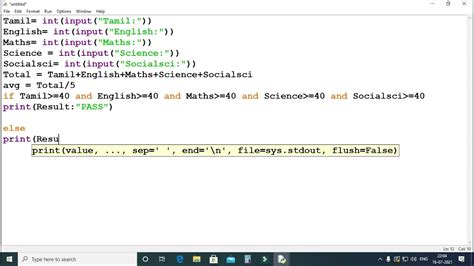 Image result for Python Code for Marks