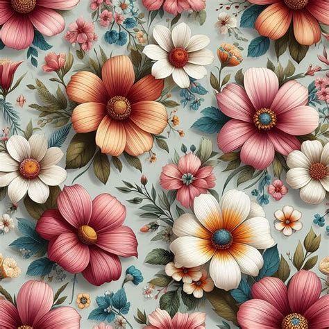 Image result for Colorful Flowers Seamless Pattern