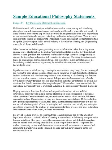 Image result for Sample Teaching Philosophy Statement Examples