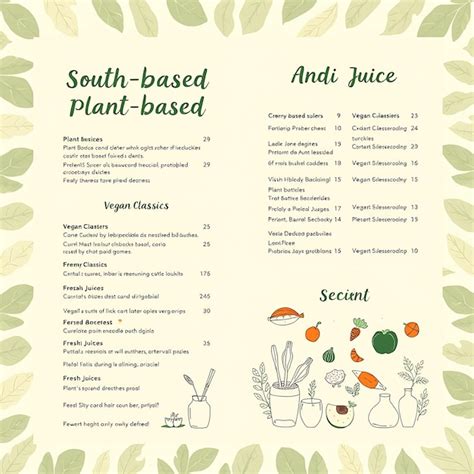 Image result for Simple Menu Card Design Plant-Based