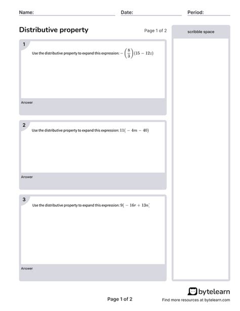 Image result for Distributive Property Questions for Class 7